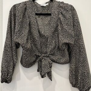 Princess Polly Floral Women's tie wrap crop top boho chic sz 4